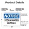 Signmission Storm Water Outfall, 10 in W x Rectangle, Plastic OS-2PACK-NS-P-710-L-18499 - alternate 8
